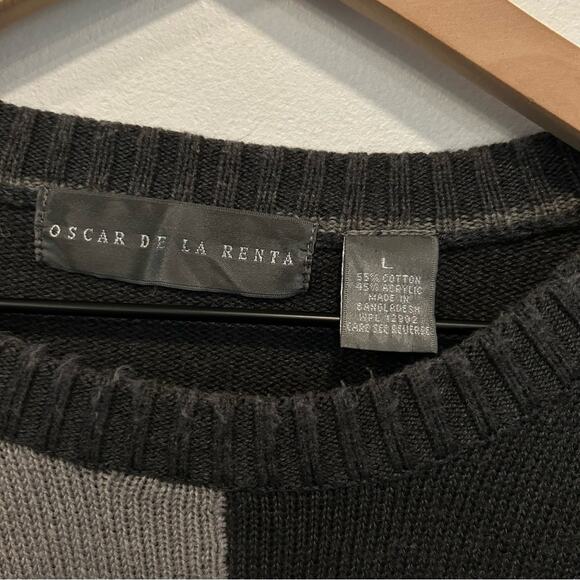 Oscar de la Renta Colorblock Crew Neck Sweater - Picture 7 of 8